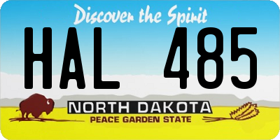 ND license plate HAL485