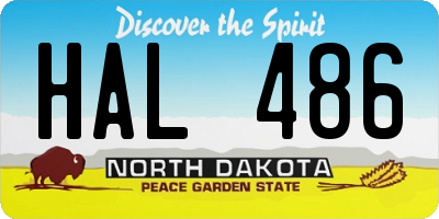 ND license plate HAL486