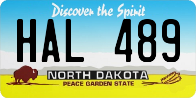 ND license plate HAL489