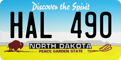 ND license plate HAL490