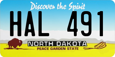 ND license plate HAL491