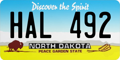 ND license plate HAL492