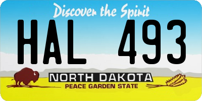 ND license plate HAL493