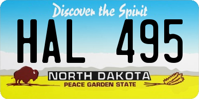 ND license plate HAL495