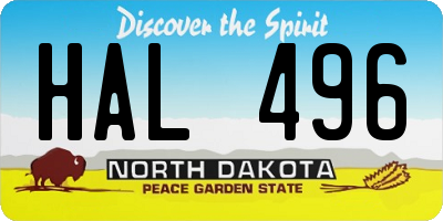 ND license plate HAL496