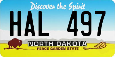 ND license plate HAL497