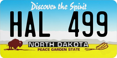 ND license plate HAL499