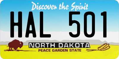 ND license plate HAL501