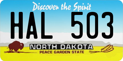 ND license plate HAL503