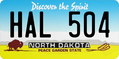 ND license plate HAL504