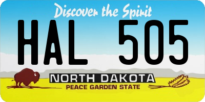 ND license plate HAL505