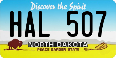 ND license plate HAL507