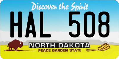 ND license plate HAL508