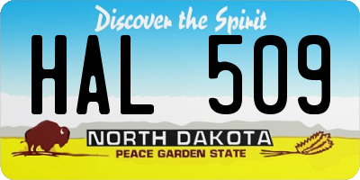 ND license plate HAL509