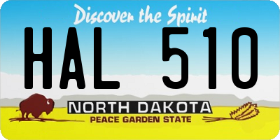 ND license plate HAL510