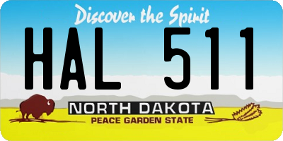 ND license plate HAL511