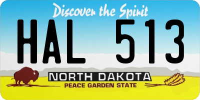 ND license plate HAL513