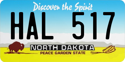 ND license plate HAL517