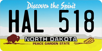 ND license plate HAL518