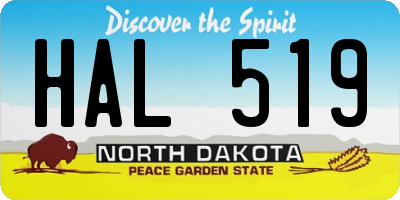 ND license plate HAL519