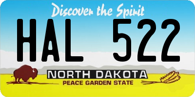 ND license plate HAL522