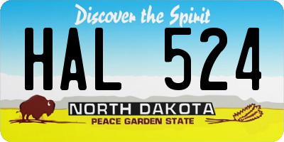 ND license plate HAL524