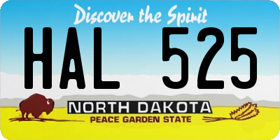 ND license plate HAL525