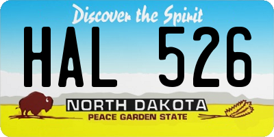 ND license plate HAL526