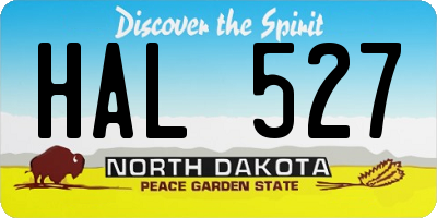 ND license plate HAL527