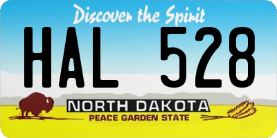 ND license plate HAL528