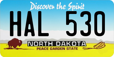 ND license plate HAL530