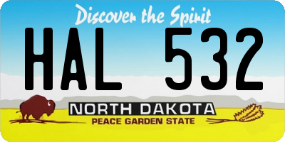 ND license plate HAL532