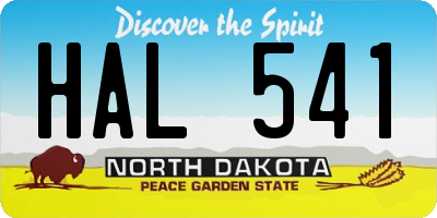 ND license plate HAL541