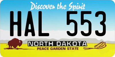 ND license plate HAL553