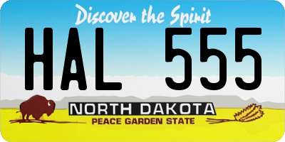 ND license plate HAL555