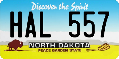 ND license plate HAL557