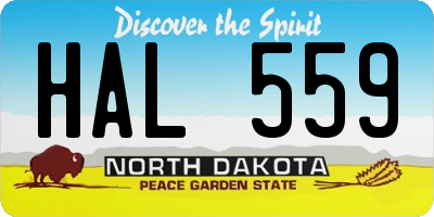 ND license plate HAL559