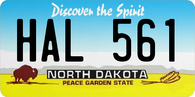 ND license plate HAL561