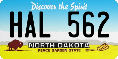 ND license plate HAL562