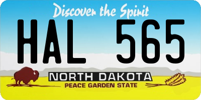 ND license plate HAL565