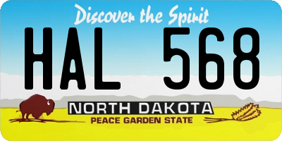 ND license plate HAL568