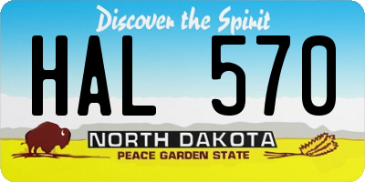 ND license plate HAL570