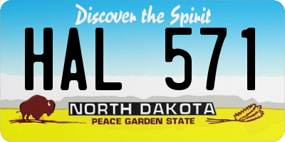 ND license plate HAL571