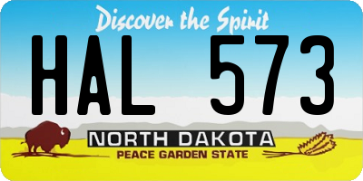 ND license plate HAL573