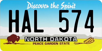 ND license plate HAL574