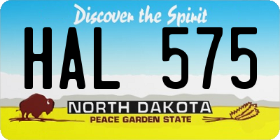 ND license plate HAL575