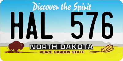 ND license plate HAL576