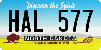 ND license plate HAL577