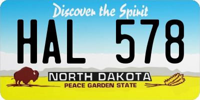 ND license plate HAL578