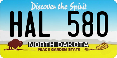 ND license plate HAL580